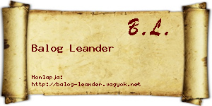 Balog Leander névjegykártya