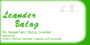 leander balog business card